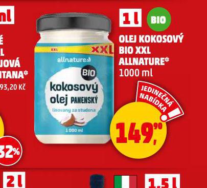 OLEJ KOKOSOV BIO XXL ALLNATURE