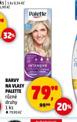 PALETTE BARVA NA VLASY