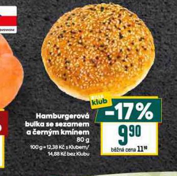 HSAMBURGEROV BULKA SE SEZAMEM A ERNM KMNEM