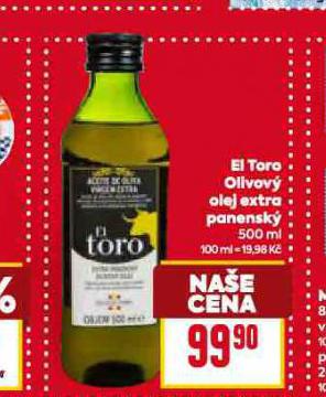EL TORO OLIVOV OLEJ EXTRA PANENSK