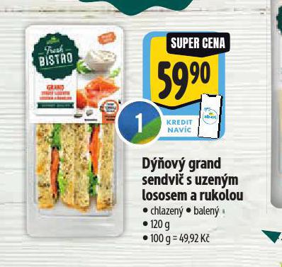 DOV GRAND SENDVI S UZENM LOSOSEM A RUKOLOU