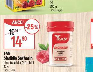 FAN SLADIDLO SACHARIN