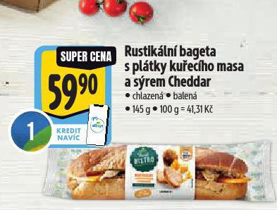 RUSTIKLN BAGETA S PLTKY KUECHO MASA A SREM CHEDDAR