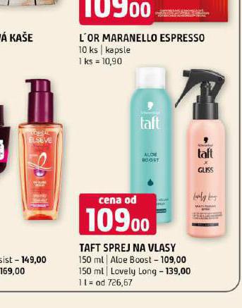 TAFT SPREJ NA VLASY ALOE BOOST