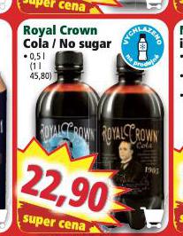 ROYAL CROWN COLA / NO SUGAR