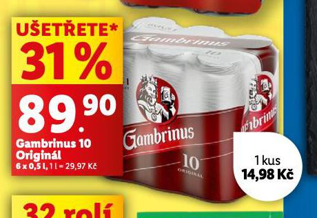 PIVO GAMBRINUS ORIGINL 10