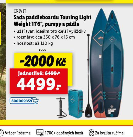 SADA PADDLEBOARDU TOURING LIGHT WEIGH 11,6", PUMPY A PDLA