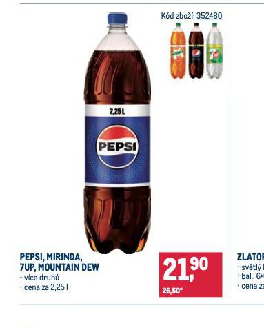 PEPSI, MIRINDA, 7UP, MOUNTAIN DEW