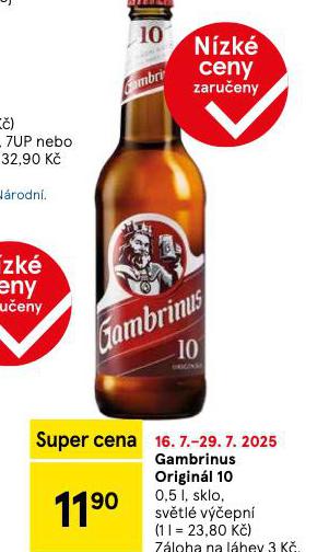 PIVO GAMBRINUS ORIGINL 10