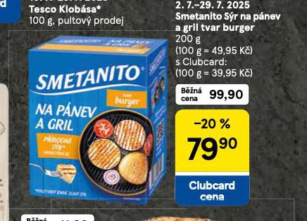 SMETANITO SR NA PNEV A GRIL TVAR BURGER