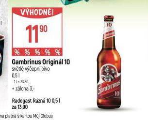 PIVO GAMBRINUS ORIGINL 10