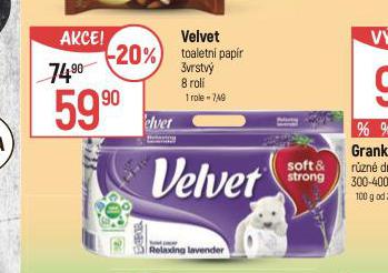VELVET TOALETN PAPR