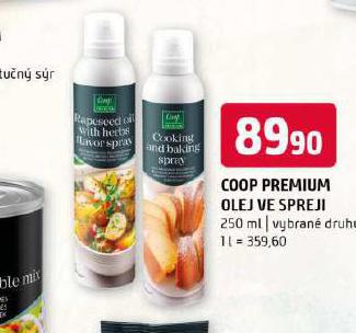 COOP PREMIUM OLEJ VE SPREJI