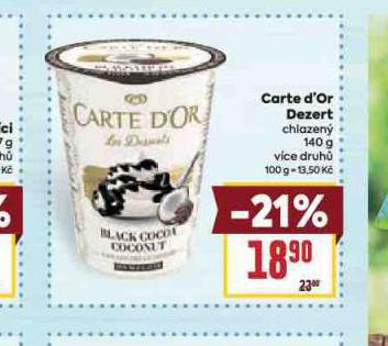 CARTE DOR DEZERT