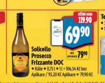 SOLICELLO PROSECCO FRIZZANTE DOC