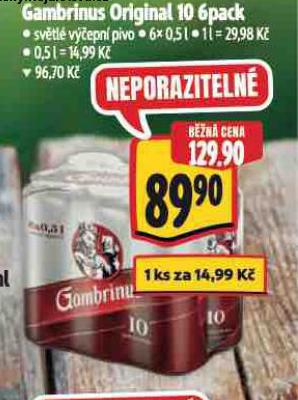 PIVO GAMBRINUS ORIGINL 10
