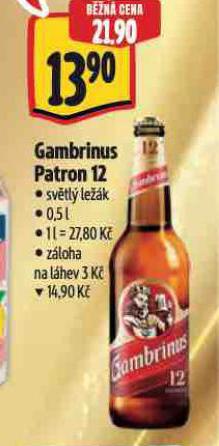 PIVO GAMBRINUS PATRON 12