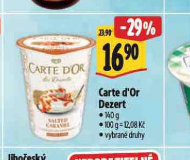 CARTE DOR DEZERT