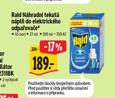 RAID NHRADN TEKUT NPL DO ELEKTRICKHO ODPAOVAE