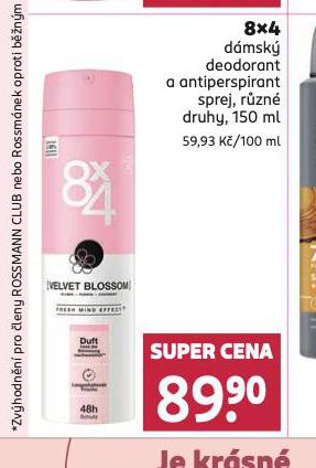 8X4 DEODORANT, ANTIPERSPIRANT