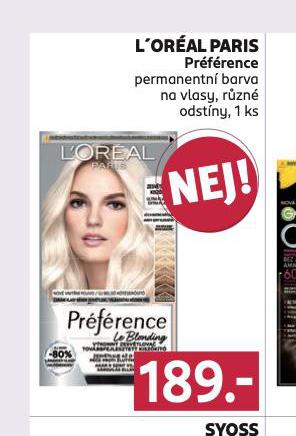 LOREAL PARIS PREFERENCE PERMANENTN BARVA NA VLASY