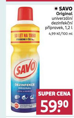 SAVO ORIGINAL UNIVERZLN DEZINFEKN PPRAVEK