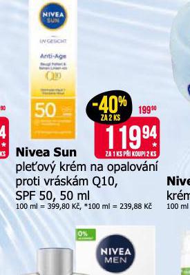 NIVEA SUN PLEOV KRM NA OPALOVN