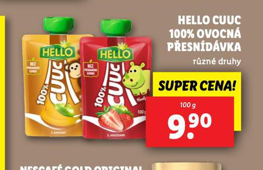 HELLO CUUC 100% OVOCN PESNDVKA