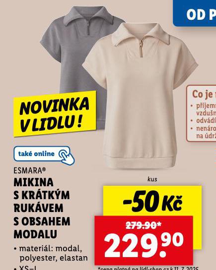 MIKINA S KRTKM RUKVEM S OBSAHEM MODALU