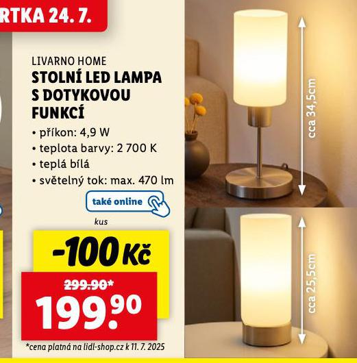 STOLN LED LAMPA S DOTYKOVOU FUNKC