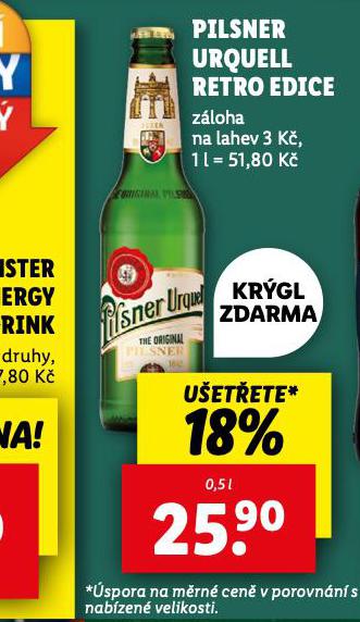 PIVO PILSNER URQUELL RETRO RDICE