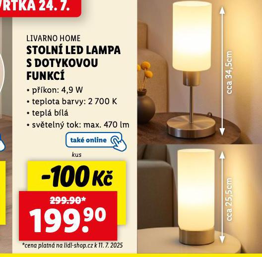 STOLN LED LAMPA S DOTYKOVOU FUNKC