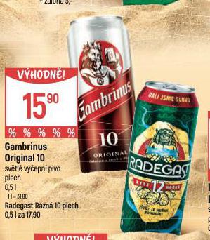 PIVO GAMBRINUS ORIGINL 10