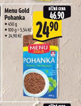 menu gold pohanka