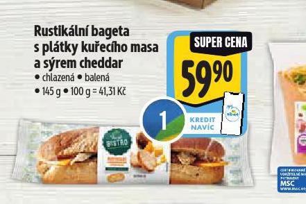 RUSTIKLN BAGETA S PLTKY KUECHO MASA A SREM CHEDDAR