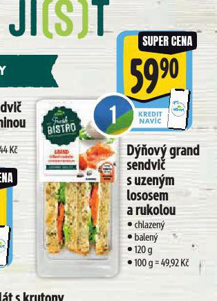 DOV GRAND SENDVI S UZENM LOSOSEM A RUKOLOU