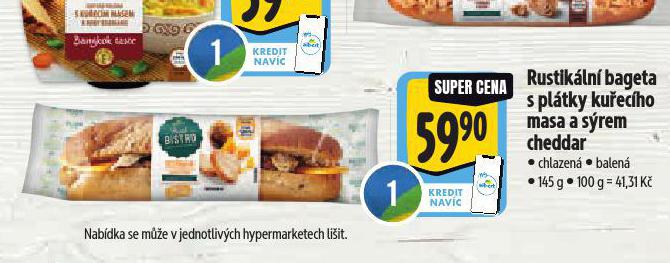 RUSTIKLN BAGETA S PLTKY KUECHO MASA A SREM CHEDDAR