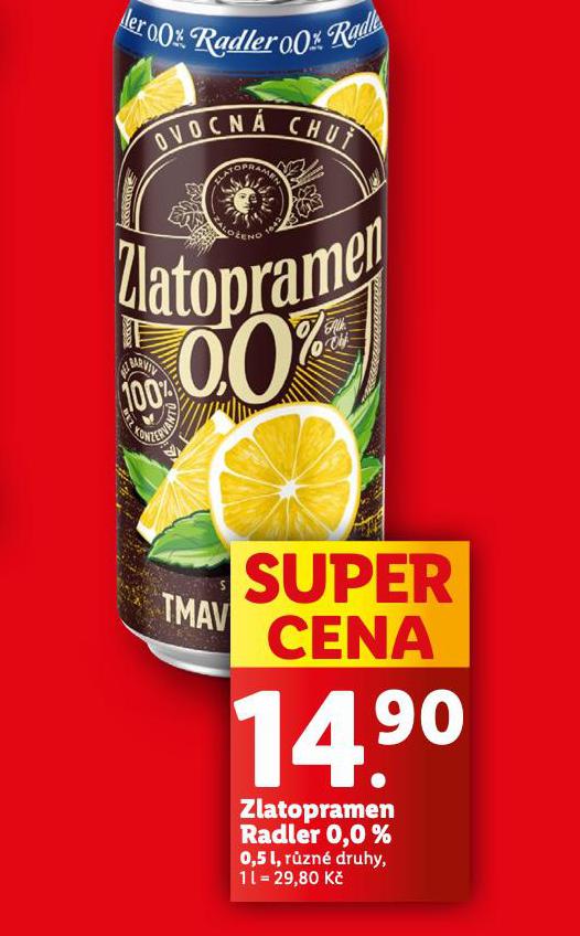 ZLATOPRAMEN RADLER 0,0%