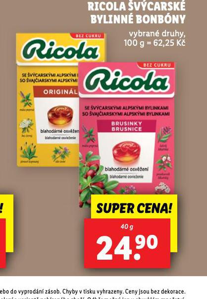 RICOLA VCARSK BYLINN BONBONY