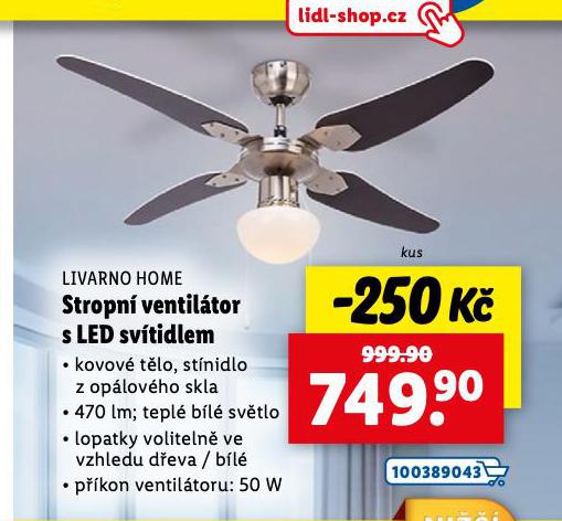 STROPN VENTILTOR S LED SVTIDLEM