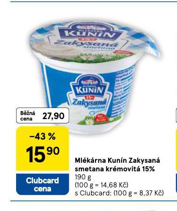 KUNN ZAKYSAN SMETANA KRMOVIT 15%