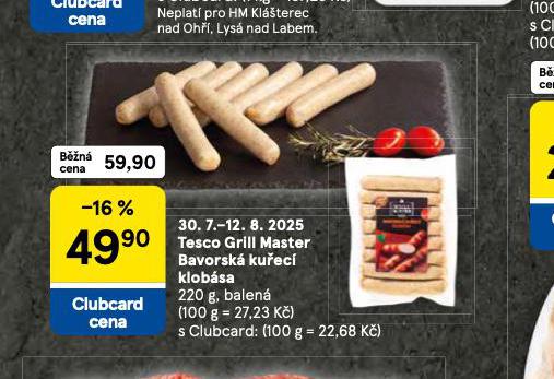 TESCO GRILL MASTER BAVORSK KUEC KLOBSA