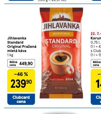 JIHLAVABKA STANDARD ORIGINLA PRAEN MLET KVA