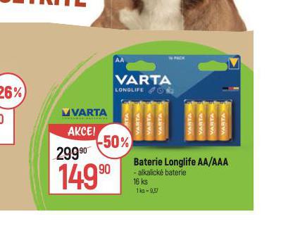 VARTA BATERIE LONGLIFE