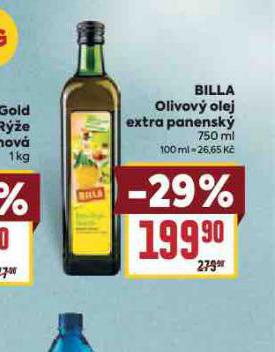 BILLA OLIVOV OLEJ EXTRA PANENSK