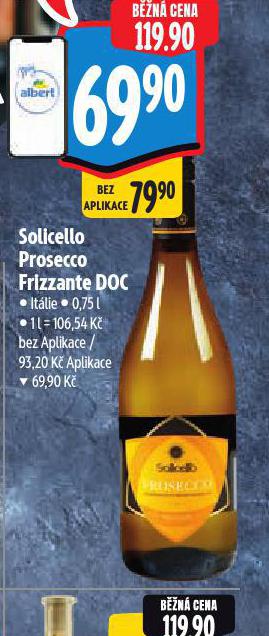 SOLICELLO PROSECCO FRIZZANTE DOC