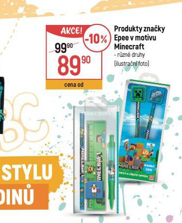 PRODUKTY ZNAKY EPEE V MOTIVU MINECRAFT