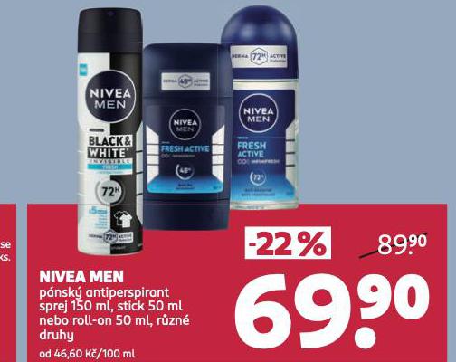 NIVEA MEN ANTIPERSPIRANT, SPREJ, STICK, ROLL-ON