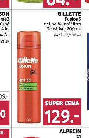 GILLETTE FUSION5 GEL NA HOLEN