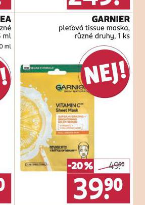 GARNIER TISSUE MASKA
